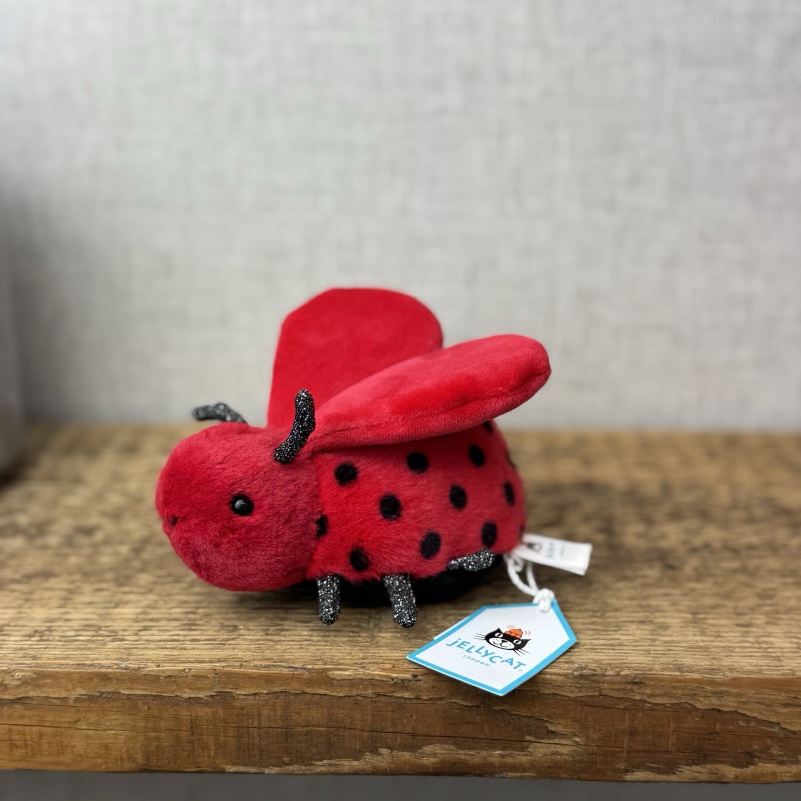 Jellycat Loulou Love Bug - Mini Ladybird Soft Toy Beanie Plush New With Tags 5"