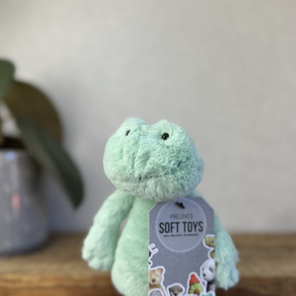 Jellycat Small Bashful Mint Green Frog Soft Beanie Plush Rare And Retired 8”