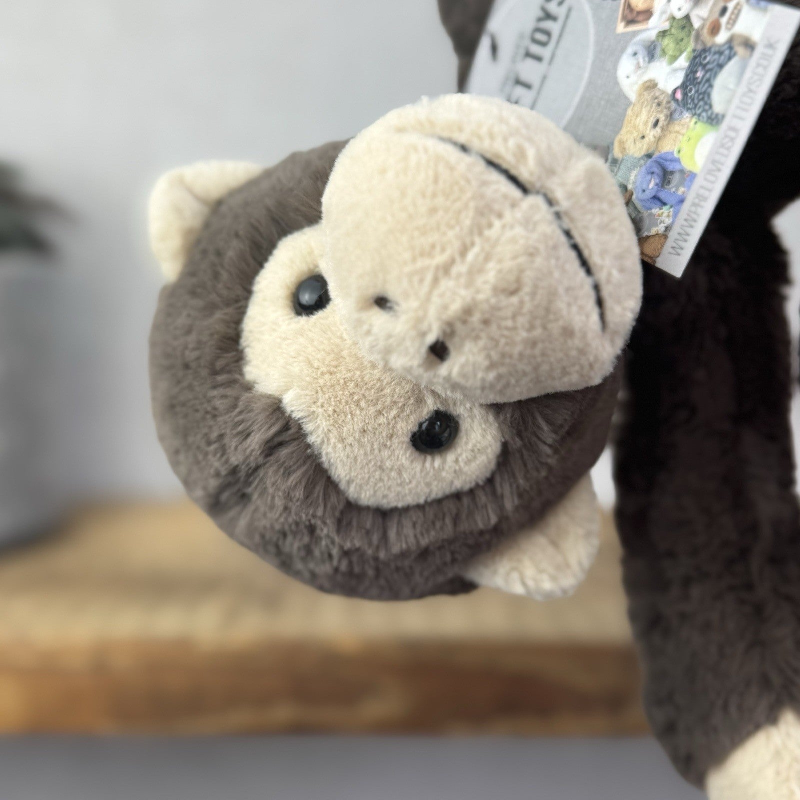 Jellycat Pandy Chimpanzee - Dark Grey Monkey Beanie Plush Retired 15"