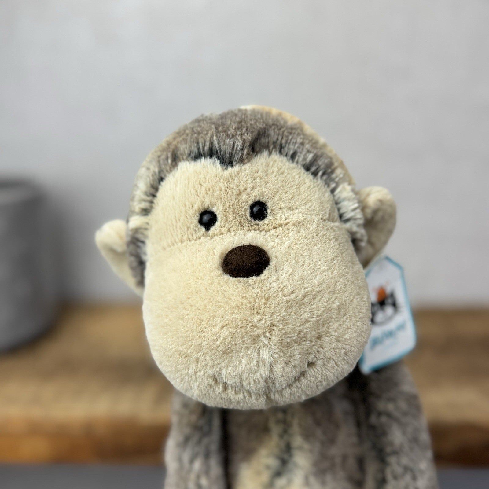 Jellycat Medium Mattie Monkey - Woodland Grey/Brown Mix Monkey With Tags 16"
