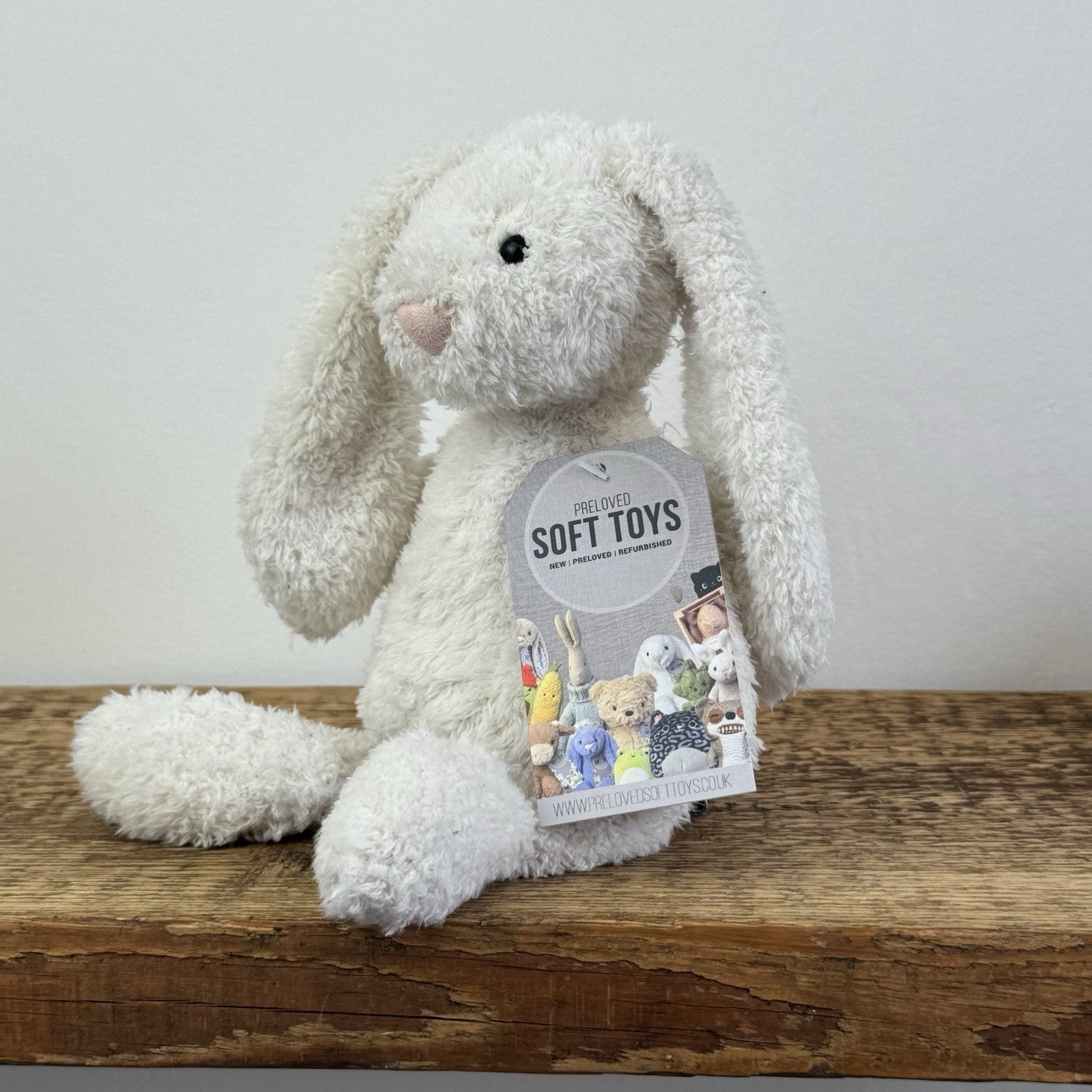 Jellycat Chou Chou Bunny White - Textured Floppy Ear White Bunny Rabbit Soft Toy
