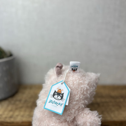 Jellycat Little Pig - Fluffy Pink Piglet Soft Toy Small Curly Fur Retired 7"