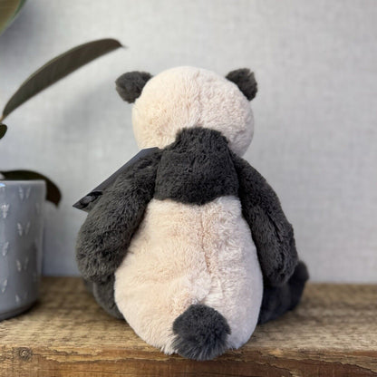 Jellycat Medium Puffles Panda - Super Soft Sitting Cream & Black Panda 13"