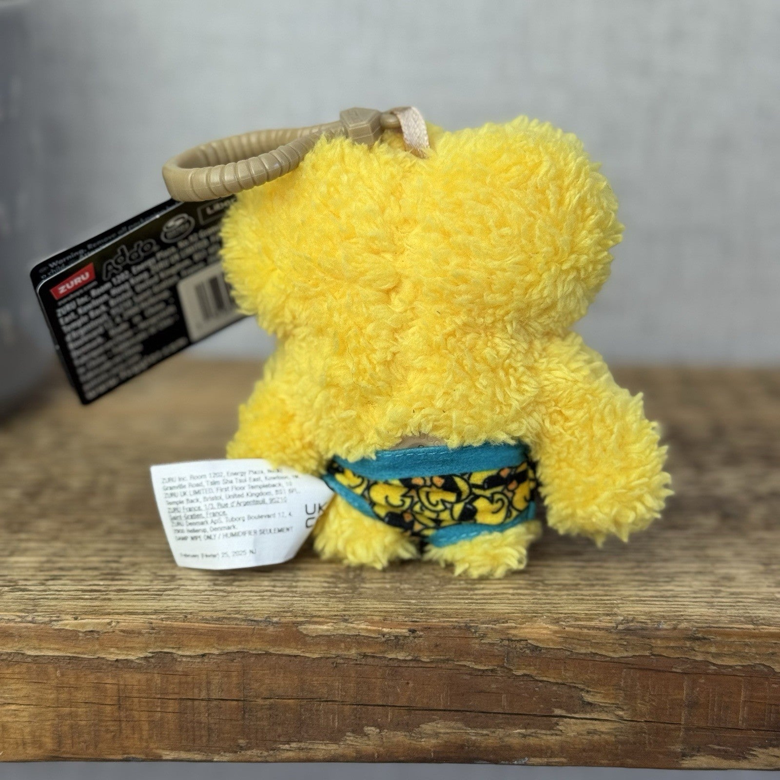 Fuggler Keyring Plush Bag Clip Toy - Yellow Squidge With Pants Series 4 NWT