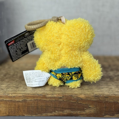 Fuggler Keyring Plush Bag Clip Toy - Yellow Squidge With Pants Series 4 NWT