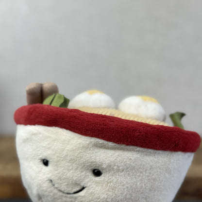 Jellycat Amuseable Ramen Bowl Retired - Bowl Noodles Food Plush Beanie NWOT 5"