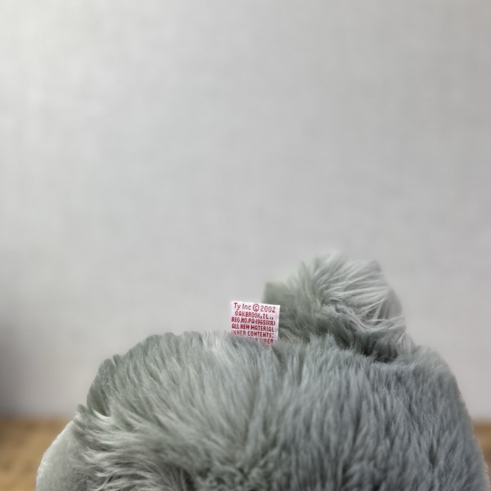 TY Beanie Buddy - BEANI Grey Fluffy Cat (Paper Tag Damaged) Amazing Rare 11"