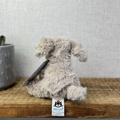 Jellycat Small Riley Fuddlewuddle Pup - Beige/Grey White Company Exclusive 6”
