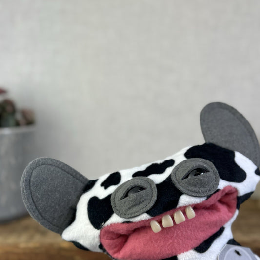 Fuggler Grin Grin RARE Cow Print Funny Ugly Monster Black/White Retired