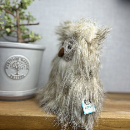 Jellycat Ania Owl - Light Beige Fluffy Owl Plush - Beanie Owl Large 10"