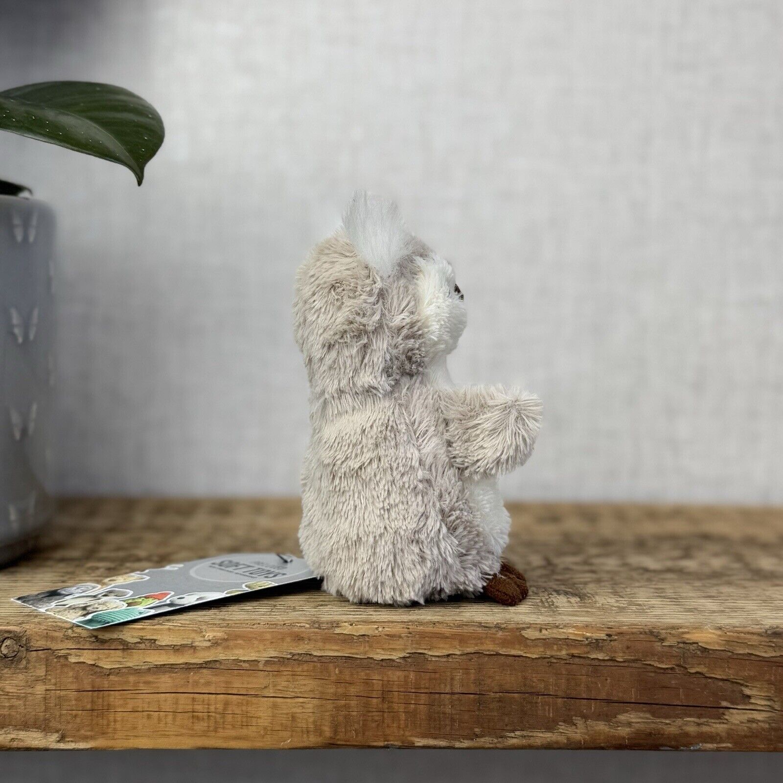 Jellycat Tiny Peanut Owl - Tiny Grey Fluffy Owl Jellycat - Soft Plush Beanie 4"