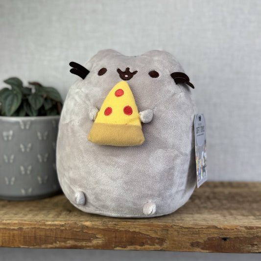 Gund Pusheen Cat - Pizza Cat Pusheen With Pizza Plush Grey Without Tags 10"