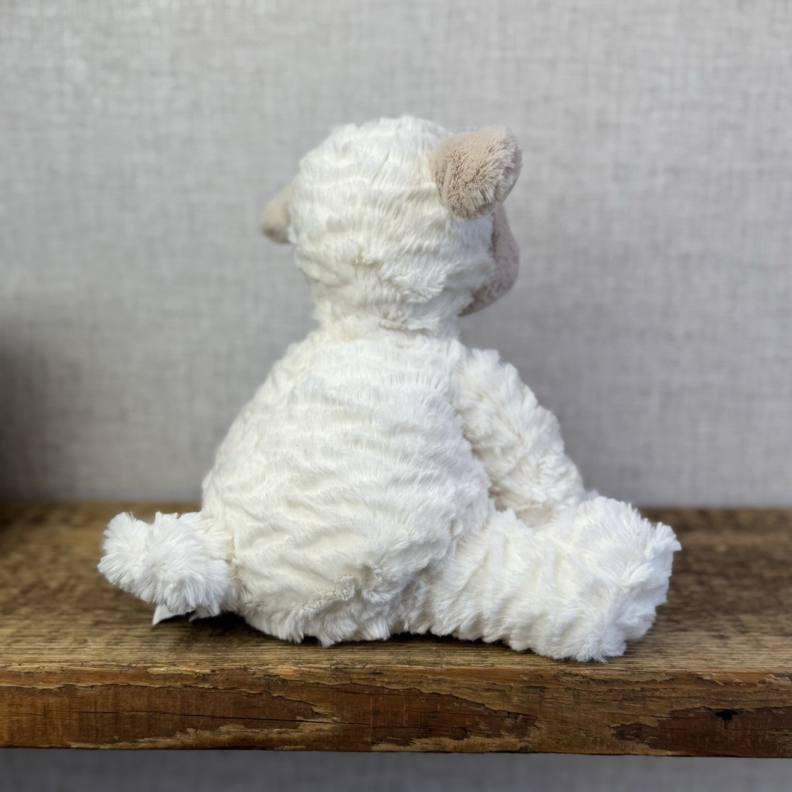 Jellycat Medium Fuddlewuddle Lamb Beige Face Textured Sheep Beanie 9"