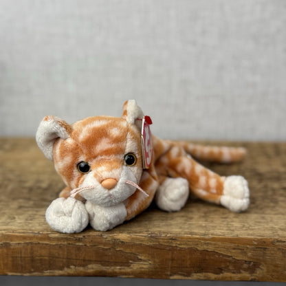 TY Beanie Baby Classic Amber The Ginger Cat Retired Beanie Cat With Tag