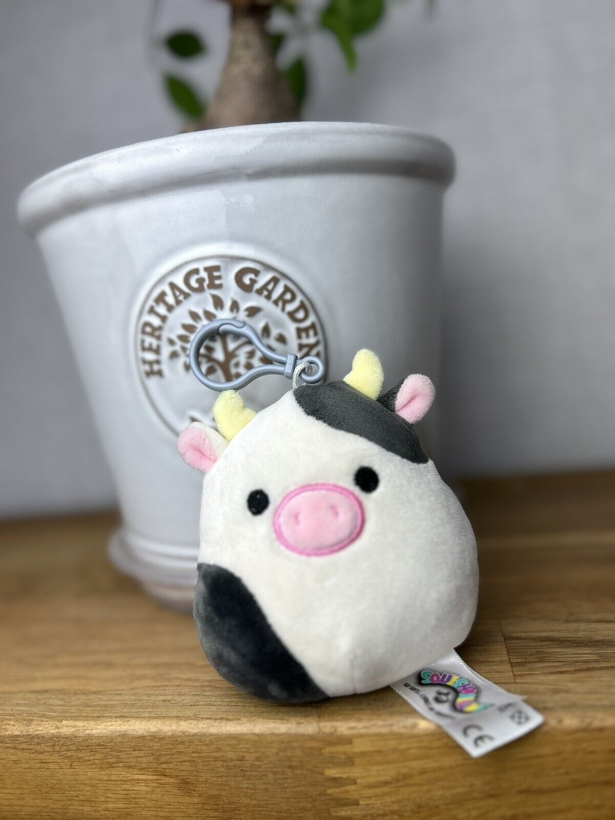Squishmallow Connor The Cow Clip Keyring Mini Kelly Toy 4 inches 2020