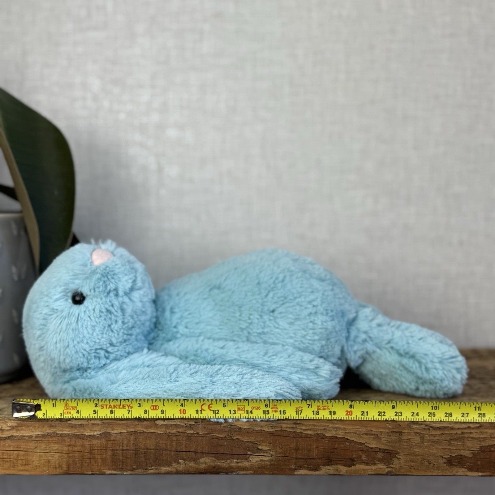 Jellycat Medium Bashful Aqua Bunny - Aqua Bunny Rabbit Bright Blue Medium 12”
