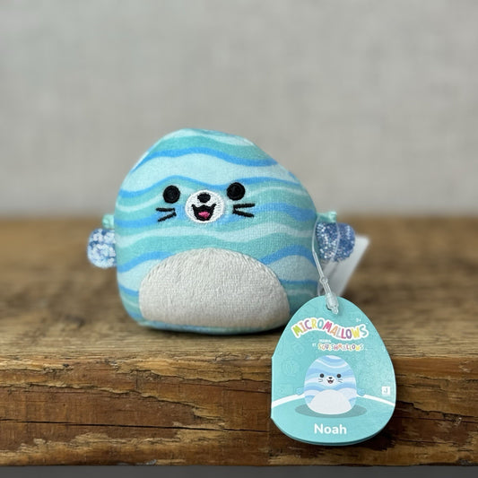 Squishmallow Micromallow With Tag - Noah Seal Blue Stripe Mini Squish 3"