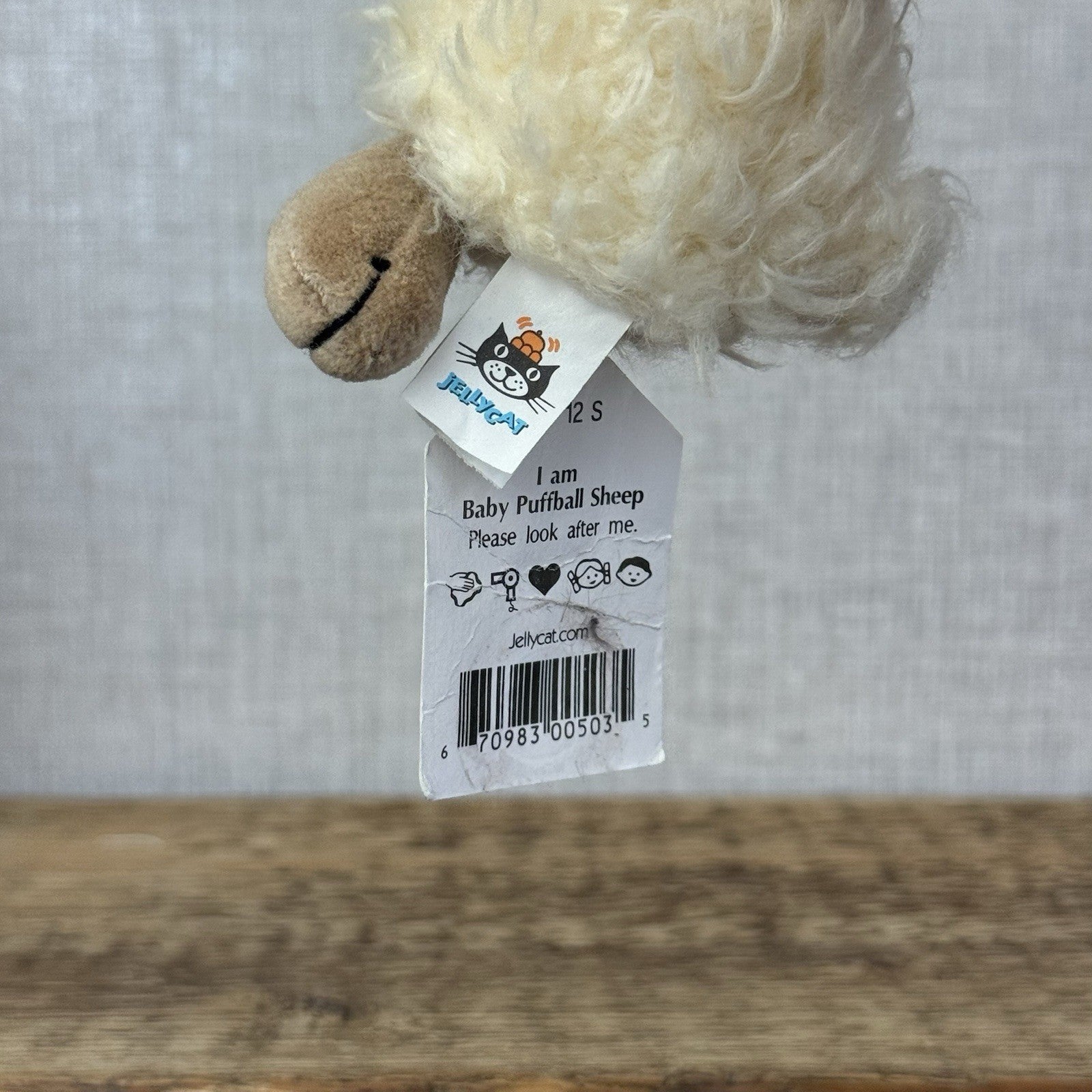 Jellycat Baby Puffball Sheep - Small Fluffy Cream Beanie Vintage With Tag 3”