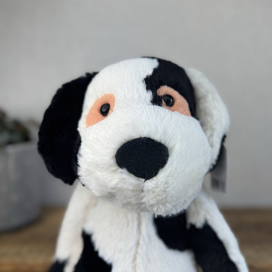 Jellycat Charlie Dog - Large Bashful Puppy Soft Toy Black/Orange/White Dog 16”