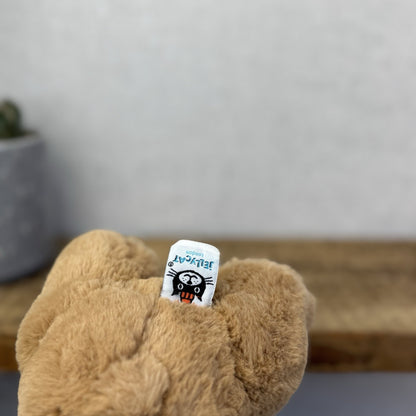 Jellycat Small Cecil Bear - Small Sitting Brown Bear Beanie Plush Retired 8"