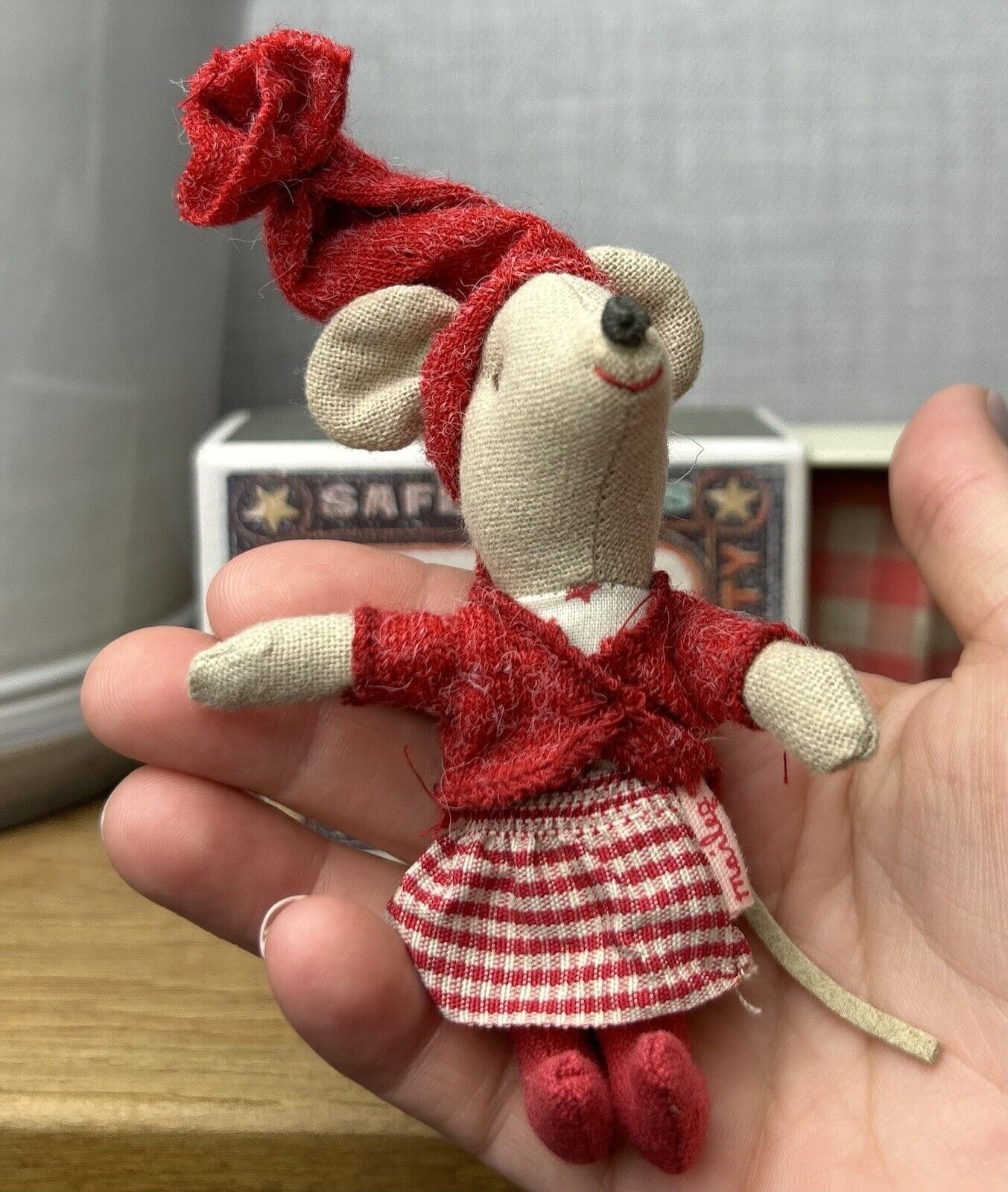 Maileg Christmas Little Sister Mouse 2011/2012 - Matchbox Mouse Collectible