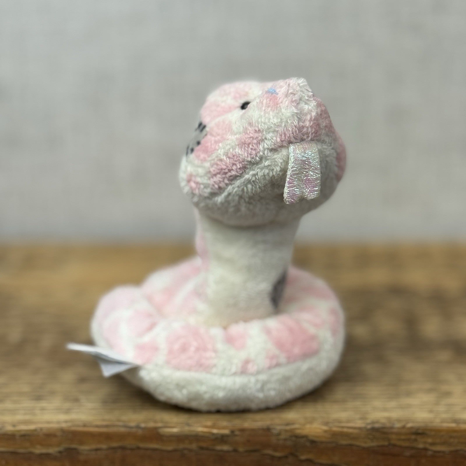 Blue Nose Friends Twist Pink/White Snake Miniature Beanie #111 Retired