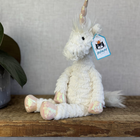 Jellycat Small Dainty Unicorn - Small White Texture Unicorn Brand New With Tags
