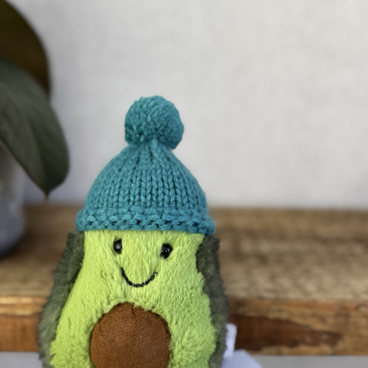 Jellycat Amuseable Cozi Avocado With Hat Plush Soft Toy - Teal Cozi Avacado