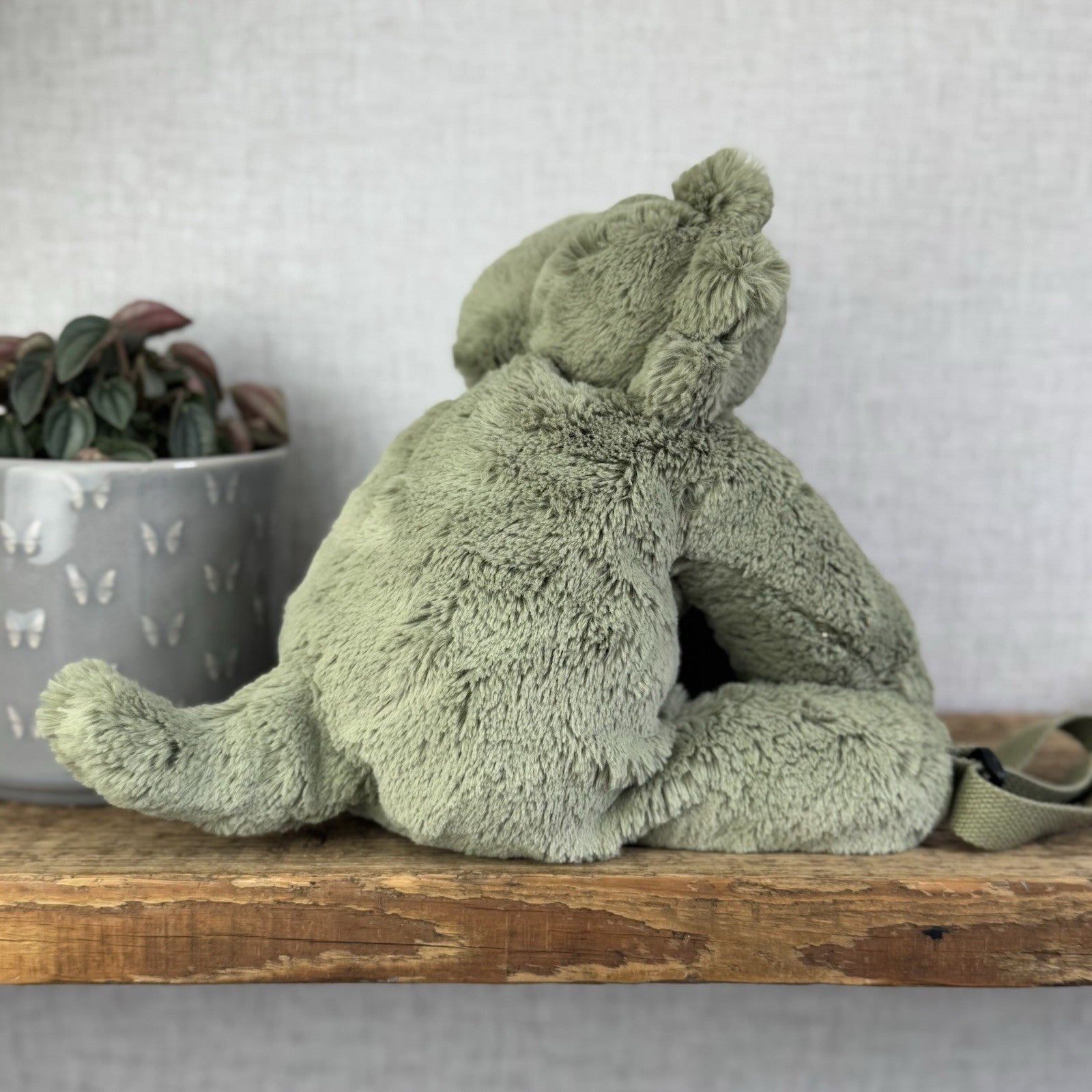 Jellycat Huggady Dino Bag - Green Dinosaur Rucksack Soft Toy Bag Retired NWOT