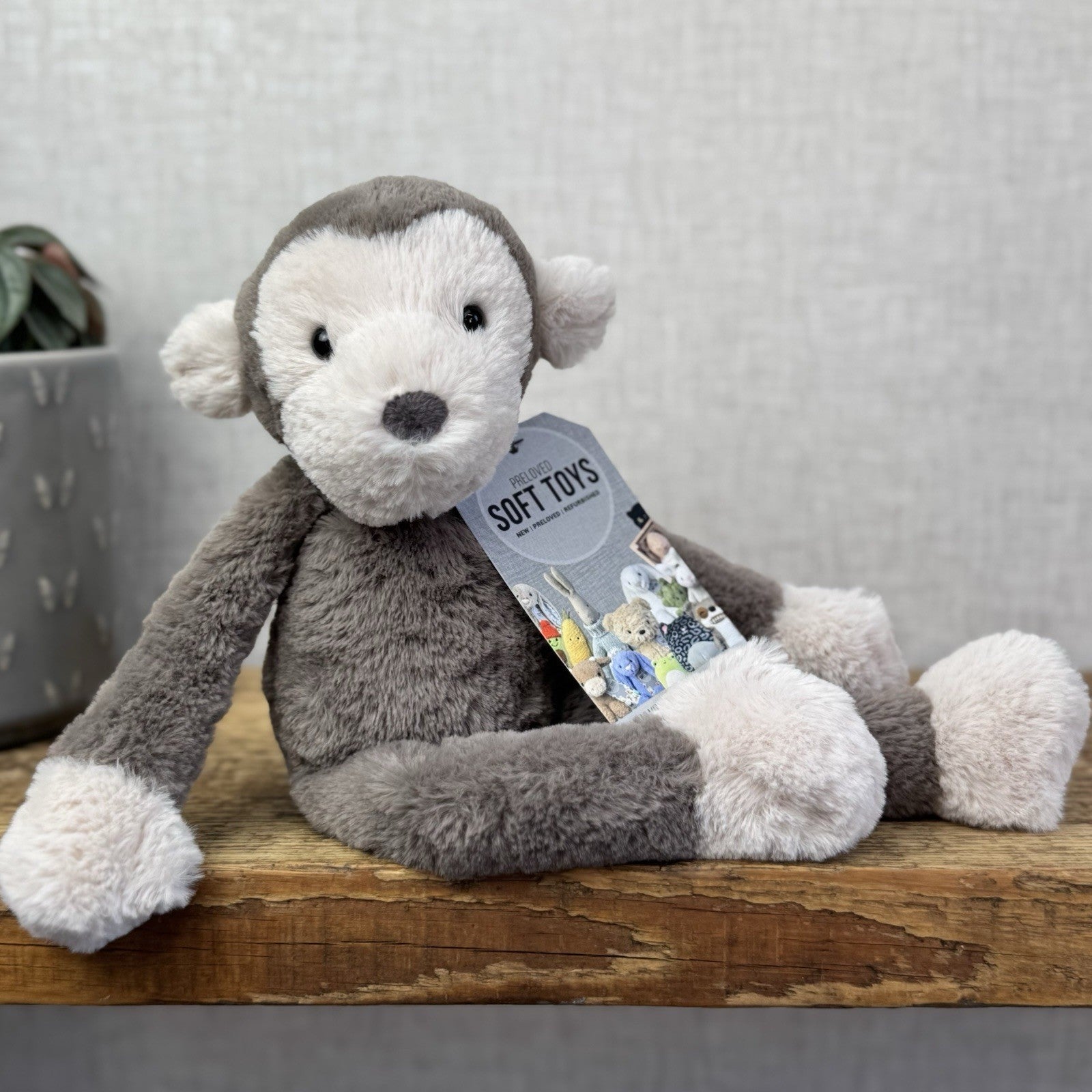 Jellycat Small Snugglet Brodie Monkey - Small Brown Monkey Soft Retired 11" (#2)