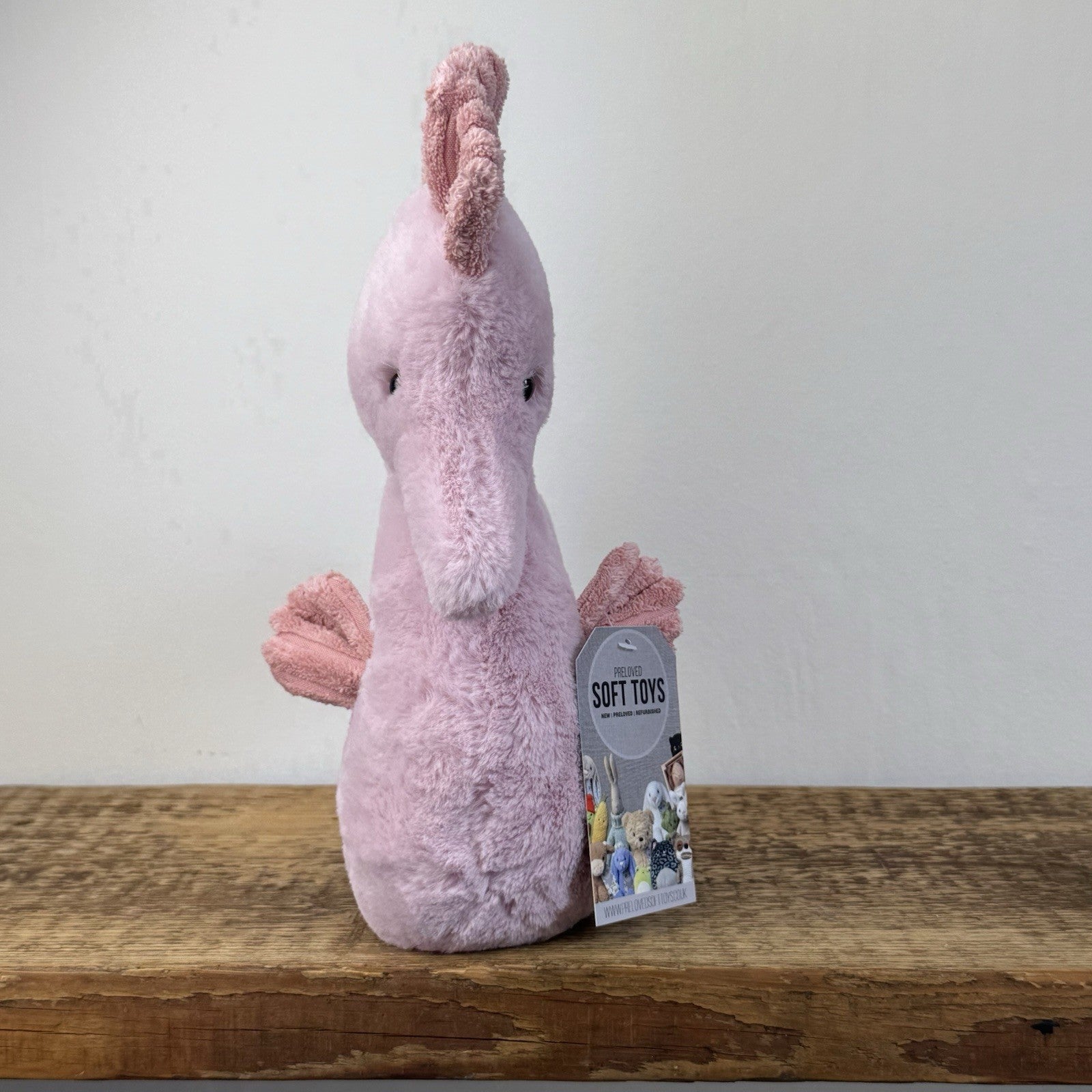 Jellycat Sienna Seahorse - Pink Medium Size Seahorse Beanie Retired 10"