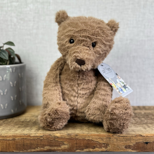 Jellycat Cocoa Bear - Medium Brown Textured Bear Beanie Plush Toy Retired 12"