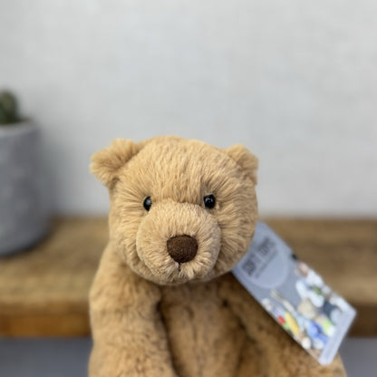 Jellycat Small Cecil Bear - Small Sitting Brown Bear Beanie Plush Retired 8"