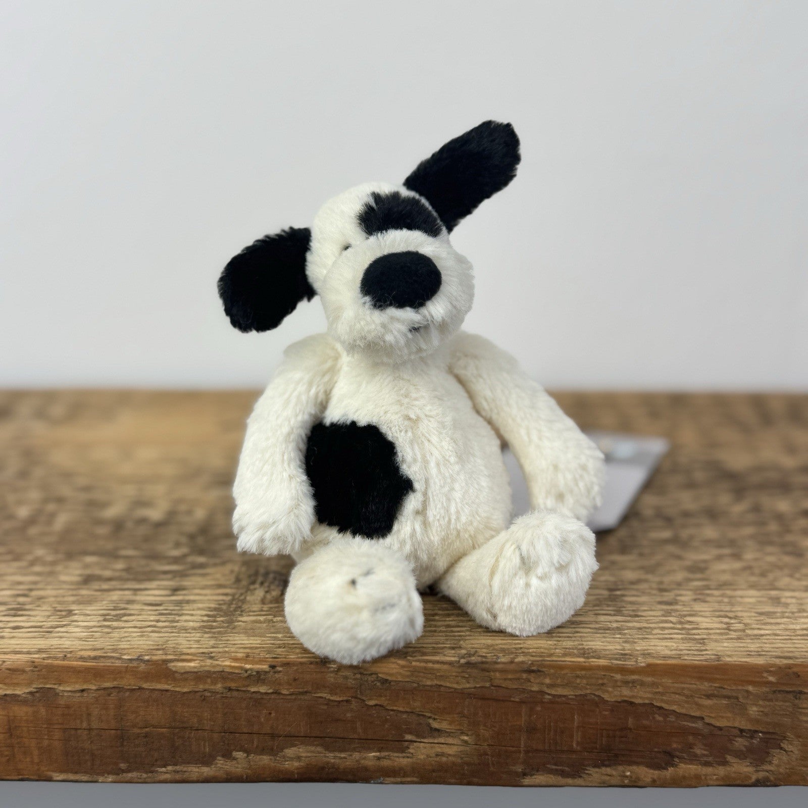 Jellycat Tiny Bashful Pup - Mini Cream/Black Puppy Dog Plush Retired 6" Mini