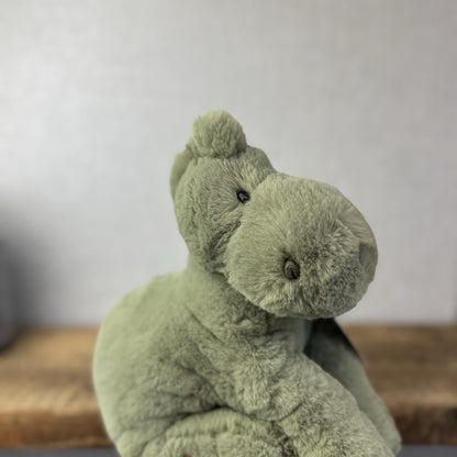 Jellycat Medium Huggady Dinosaur- Floppy Green Dino Soft Toy Retired 10" (#3)