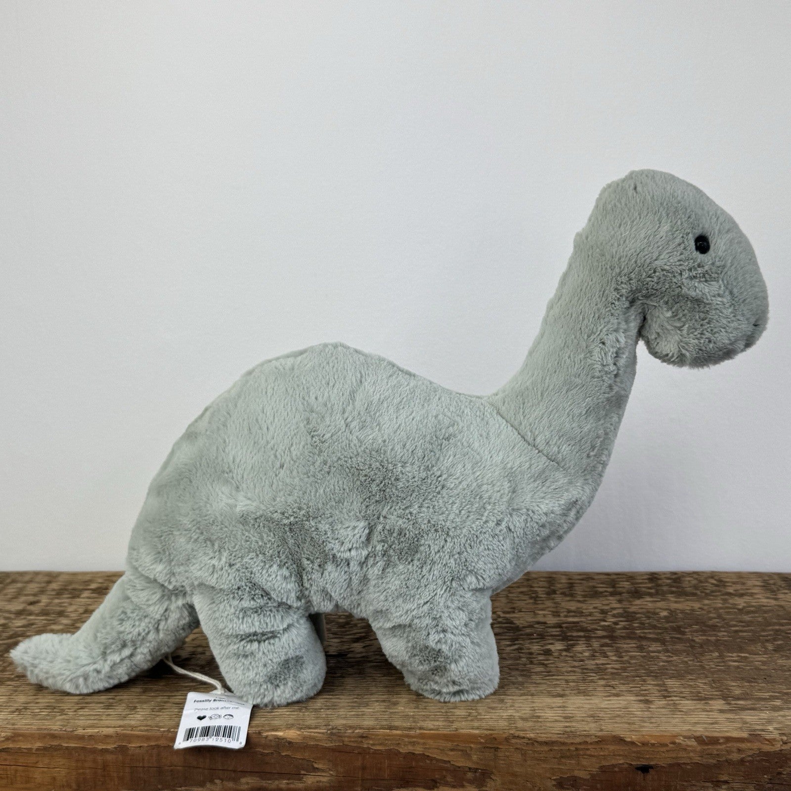 Jellycat Medium Fossily Brontosaurus Soft Toy - Green Dinosaur