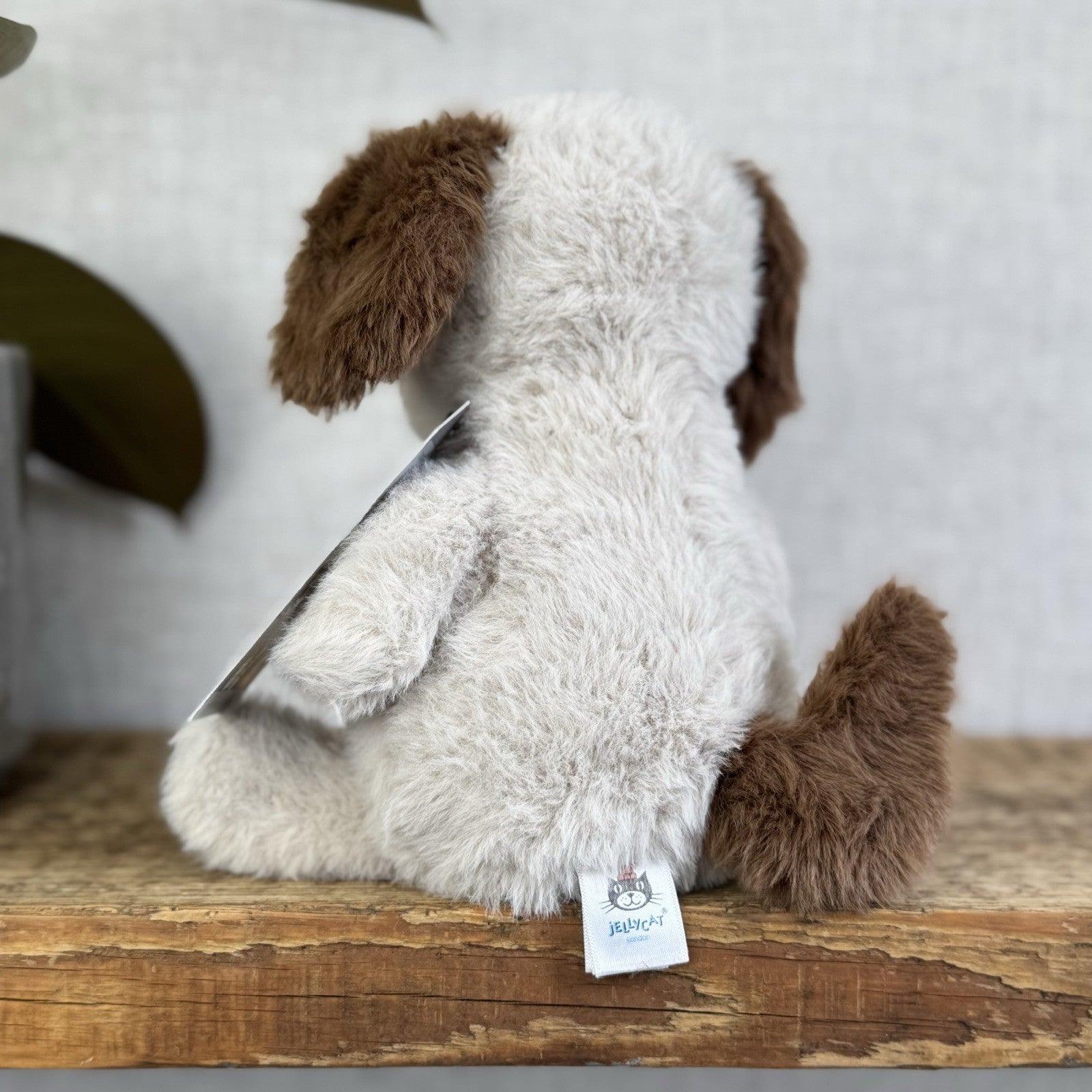 Jellycat Munchkin Pup - Brown/Beige Beanie Dog Sitting Plush Small Retired 8"