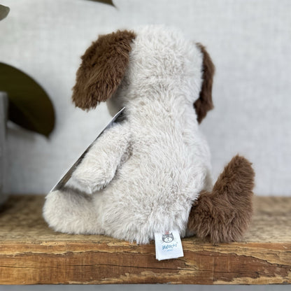 Jellycat Munchkin Pup - Brown/Beige Beanie Dog Sitting Plush Small Retired 8"