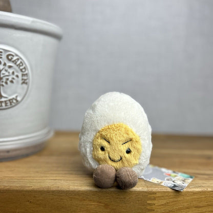 Jellycat Amuseable Cheeky Boiled Egg - Frowning Egg  Toy - Play Food Plush 5”