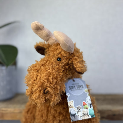 Jellycat Monty Moose - US Exclusive Curly Moose Reindeer Plush Beanie Rare 16"