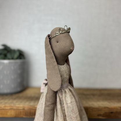 Maileg Medium Bunny Delphine - Brown Princess Bunny Rare 17”