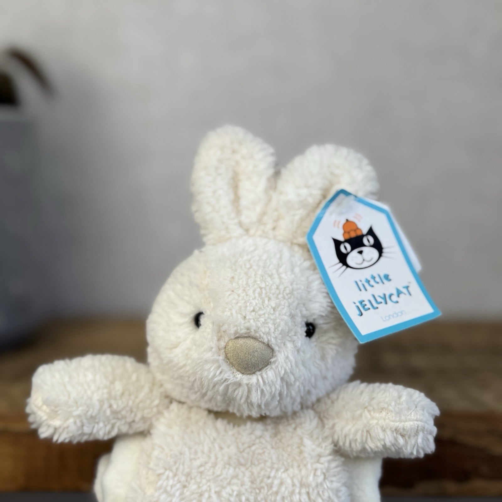 Jellycat Nugget Soother - White Bunny Roll Up Soother Bunny Retired Rare