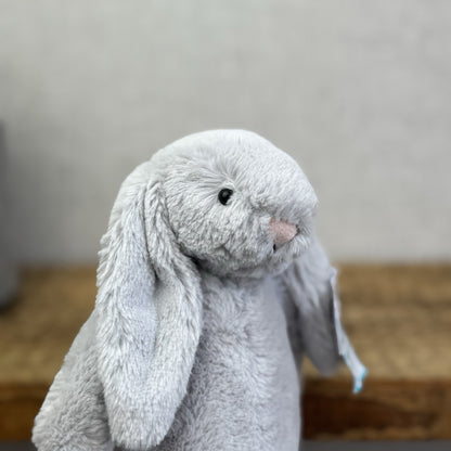 Jellycat Small Silver Rabbit Bunny - Small Grey Bunny White Tail With Tags 8”