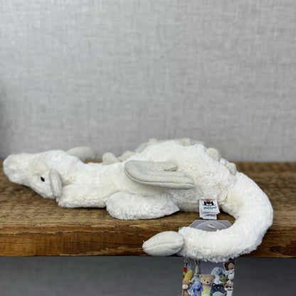 Jellycat Little Snow Dragon - White/Glitter Beanie Small Dragon Retired 11”