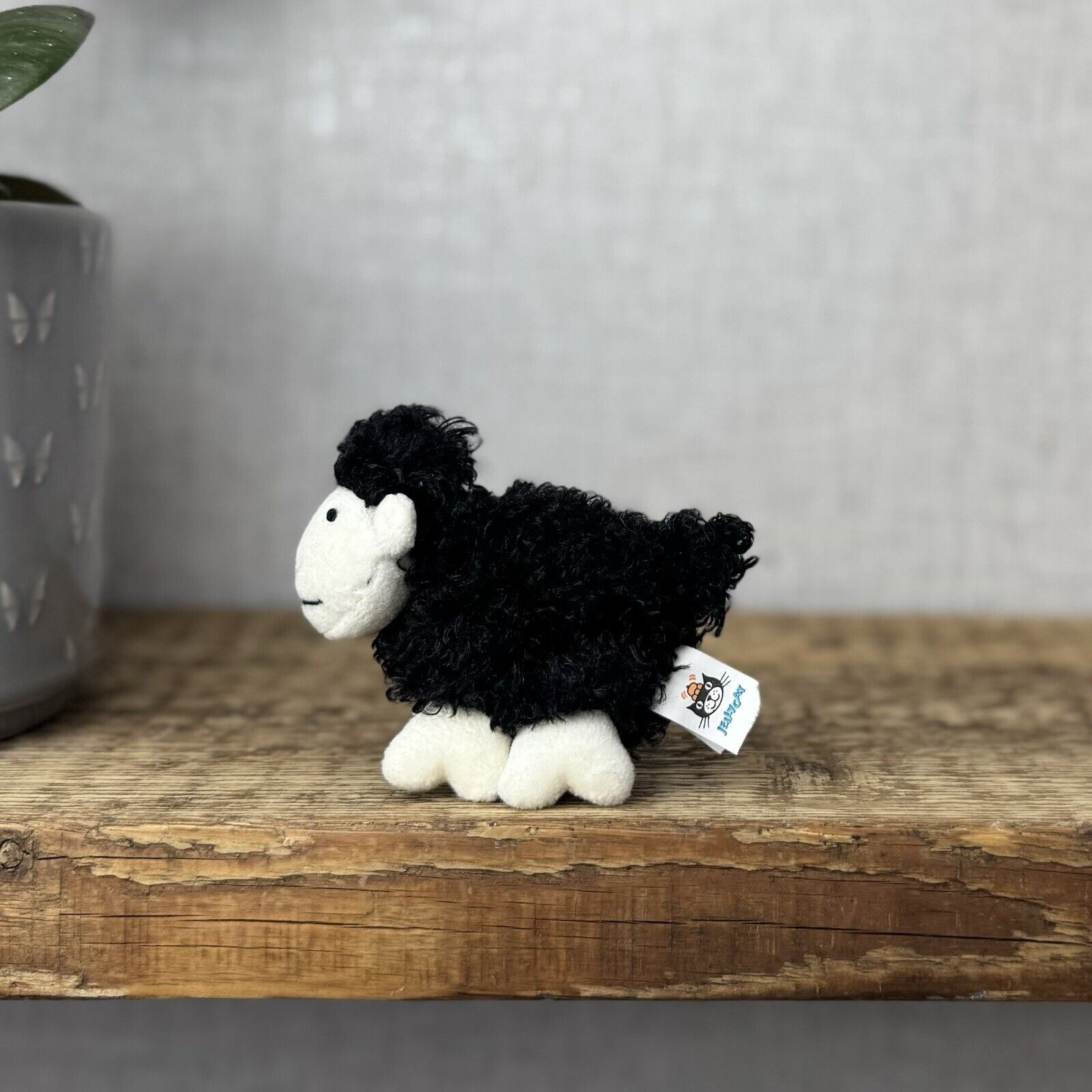 Jellycat Black Pocket Sheep - Tiny Black Sheep Soft Toy Beanie - Tiny Lamb 4”