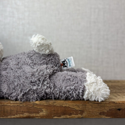 Jellycat Tumblie Sheepdog Grey & White Puppy Dog Soft Toy Plush - Laying Dog 12"