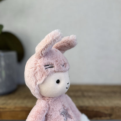 Jellycat Perky Bunny Hop - Pink Rabbit Doll Soft Toy Baby Pink Beanie Rare 12”