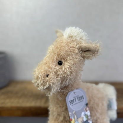 Jellycat Medium Caffuffle Palomino  - Curly Hair Horse Beige Retired Rare 14”