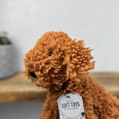 Jellycat Cooper Doodle Dog - Bronze Curly Haired Poodle Dog Beanie 10"