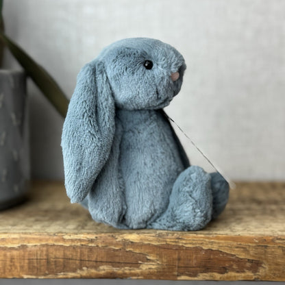 Jellycat Small Dusky Blue Bashful Bunny - Small Grey/Blue Rabbit Bunny 8"